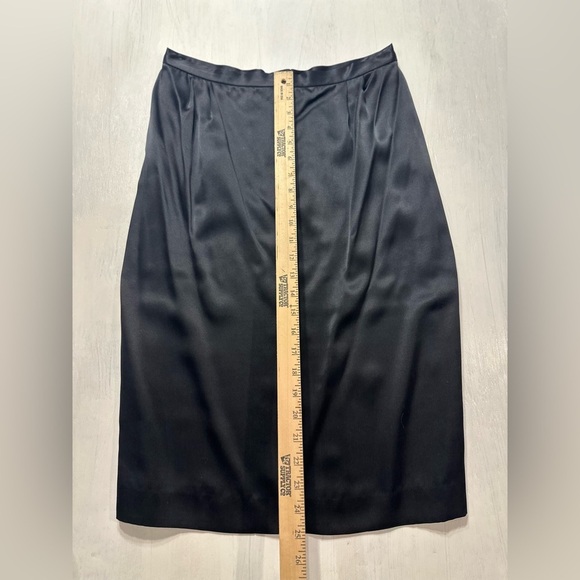 Vintage 80s 100% Silk Skirt Suit Set Black & White Floral Size 12 Korean Made - Picture 15 of 16